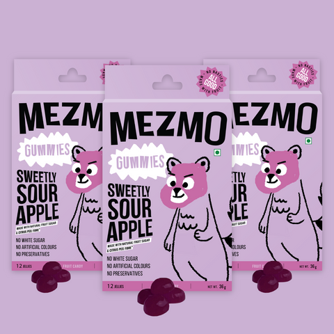 Sweetly Sour apple Fruit Candy (3 boxes of 12 Soft Candies)