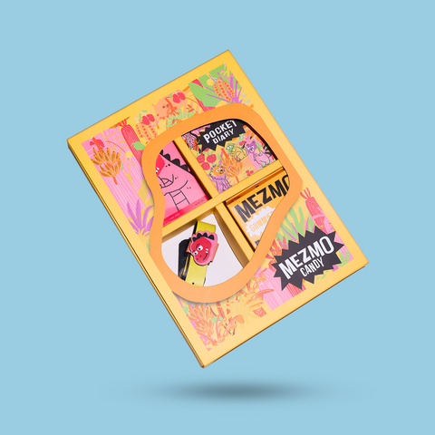 Special Mezmo yellow gift box with a blob