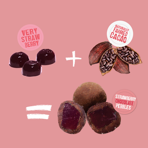 Mezmo All 7 Boxes Of Fruit Gummies &1 Box of Strawberry Chocolate pebble