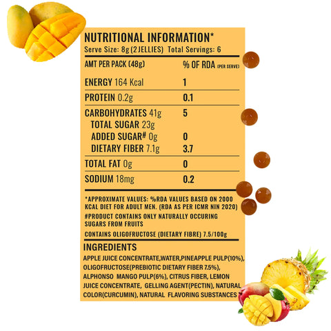 Funky Mango Pineapple Fruit Candy (3 boxes of 12 Soft Candies)